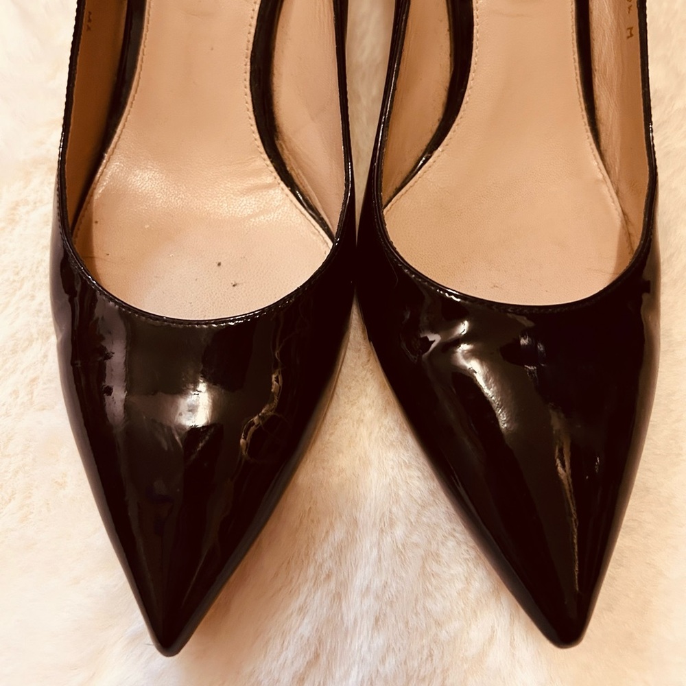 Stuart Weitzman patent leather black pointed heels Size 9.5 - Picture 4 of 15